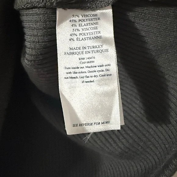 Faherty Gray Ribbed Sleeveless Tank Top - Large - Picture 6 of 7